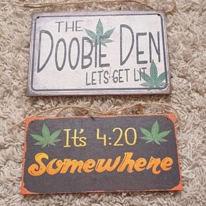 NWT 420 / Get Lit Hanging Plaques Set of 2